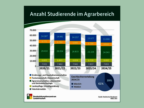 Anzahl Studierender im Agrarbereich 