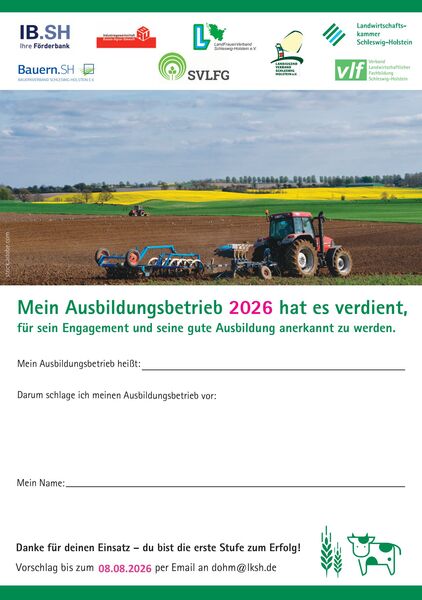 Ein Formular, um sich als Ausbildungsbetrieb des Jahres zu bewerben